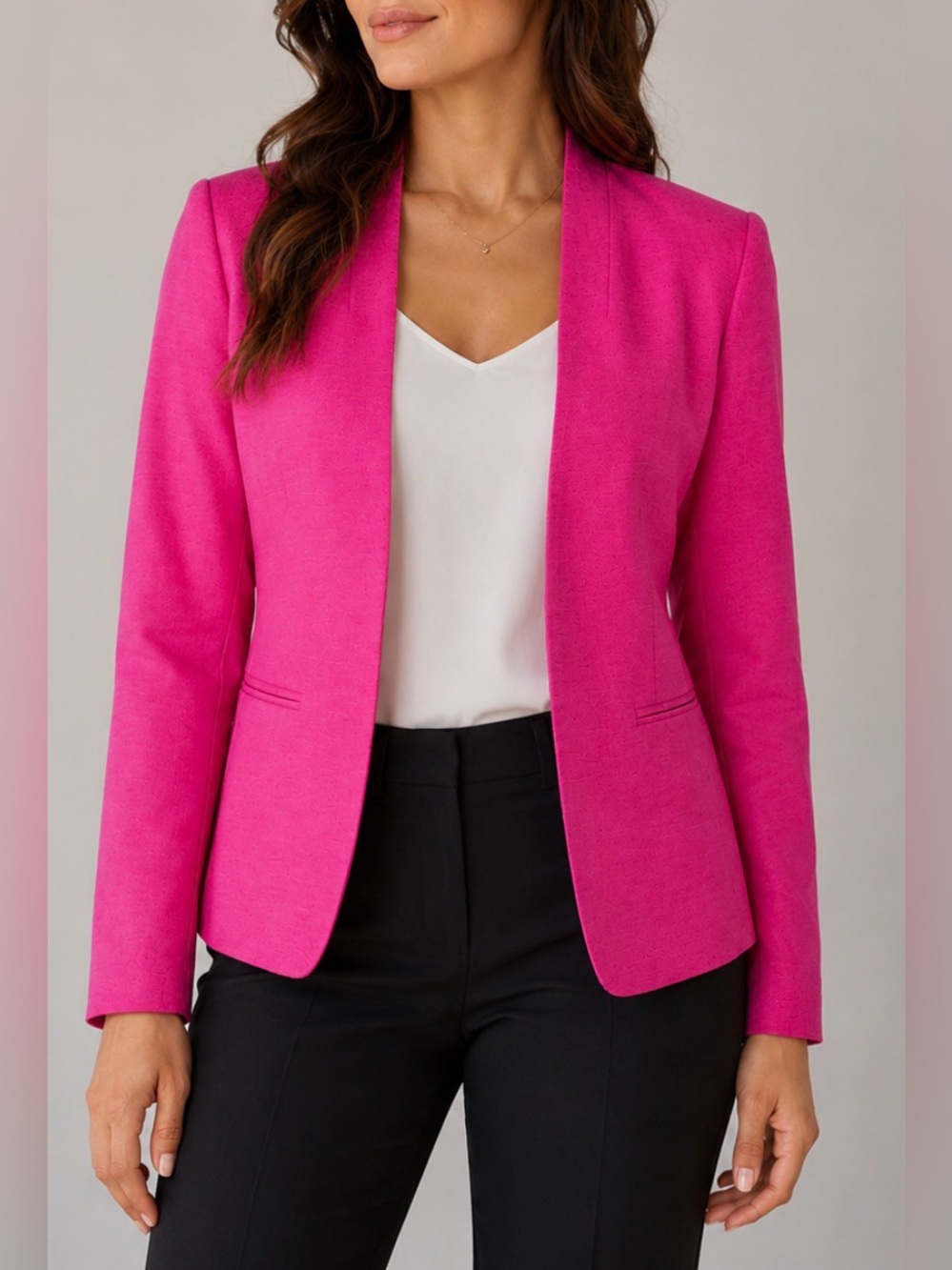 J.Crew Bright Pink Blazer Linen Cotton Blend Size 6